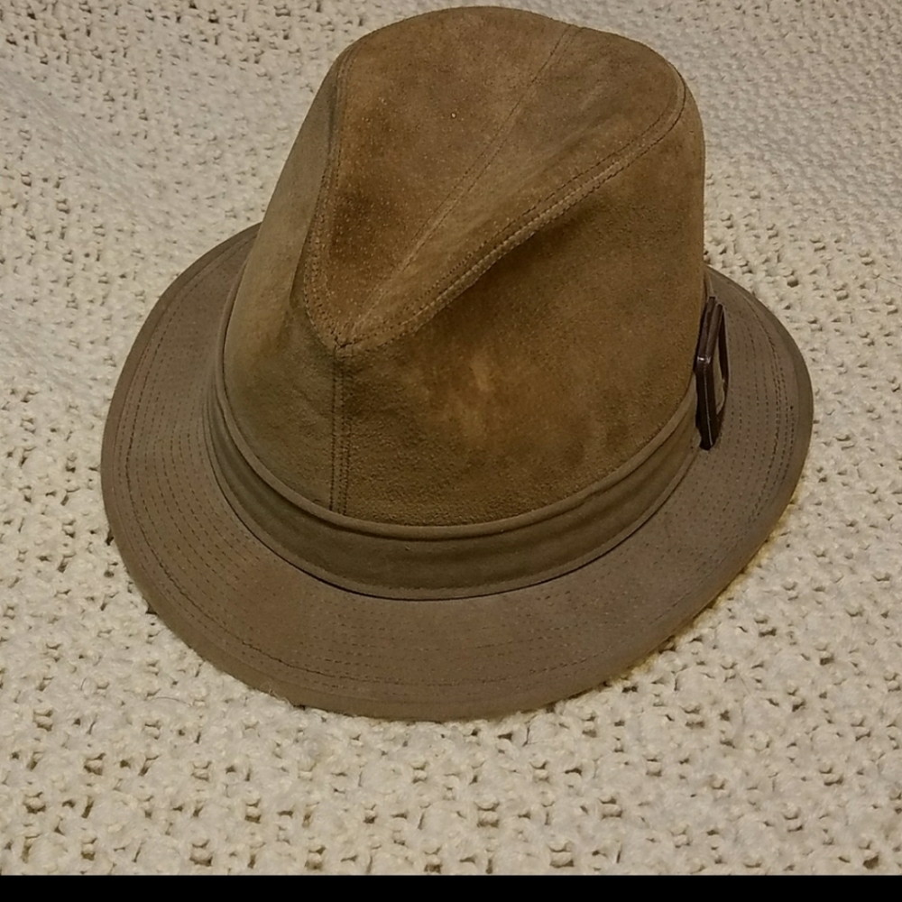 Vintage Beige Dobbs Suede Stingy Fedora 7 3/8"